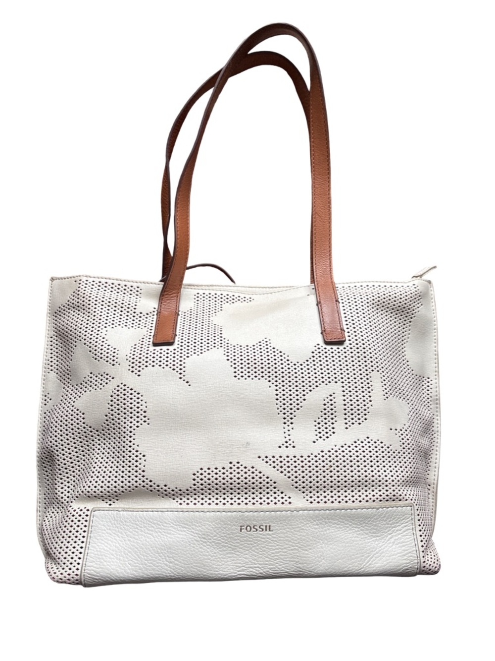 Fossil Women's Madison Leather Shoppers Tote Coconut